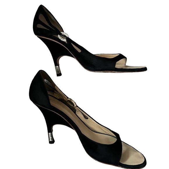 Giuseppe Zanotti Black Suede Silver Heels Size 9.5 - Picture 11 of 12